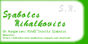 szabolcs mihalkovits business card